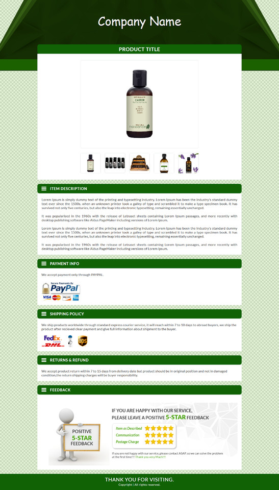 eBay Templates Mobile Responsive eBay Listing Auction Template 2025 Compatible