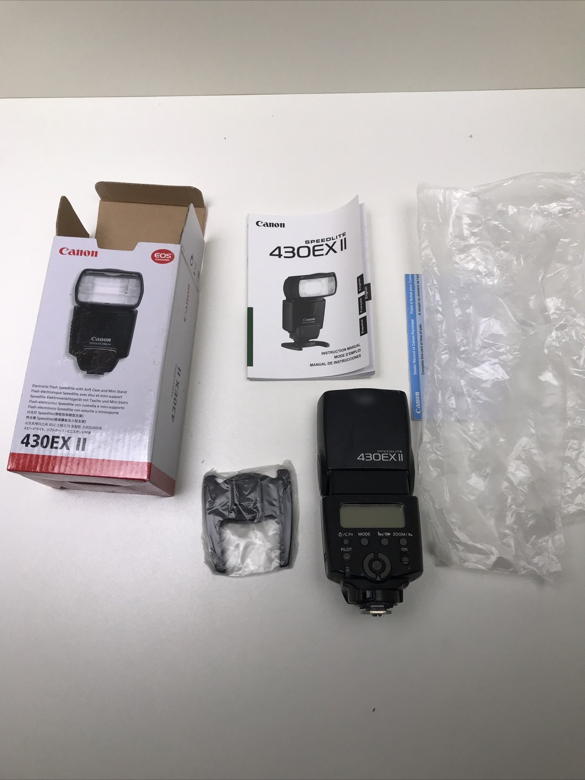 Canon Speedlite 430EX II Flash Hot Shoes Mount with Pouch and Stand