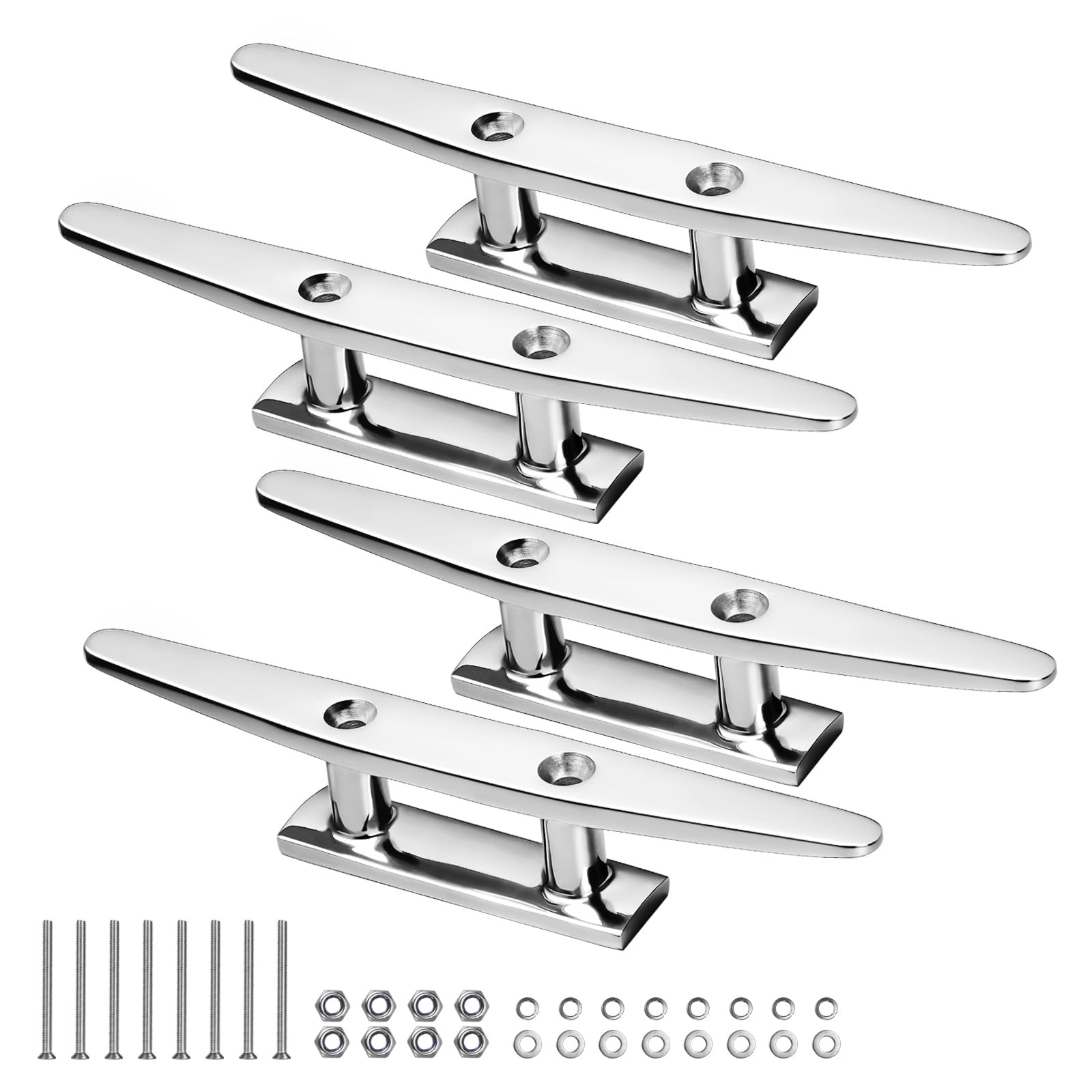 OBAKL Boat Cleats 8 Inch, Marine Grade 316 Stainless Steel Boat Mooring Cleat...