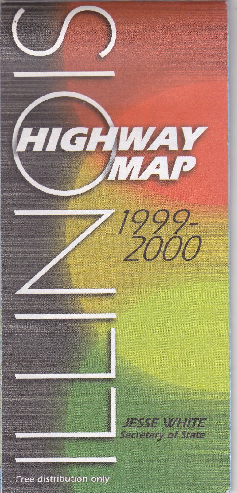 1999-2000 Official State Issue Road Map of Illinois