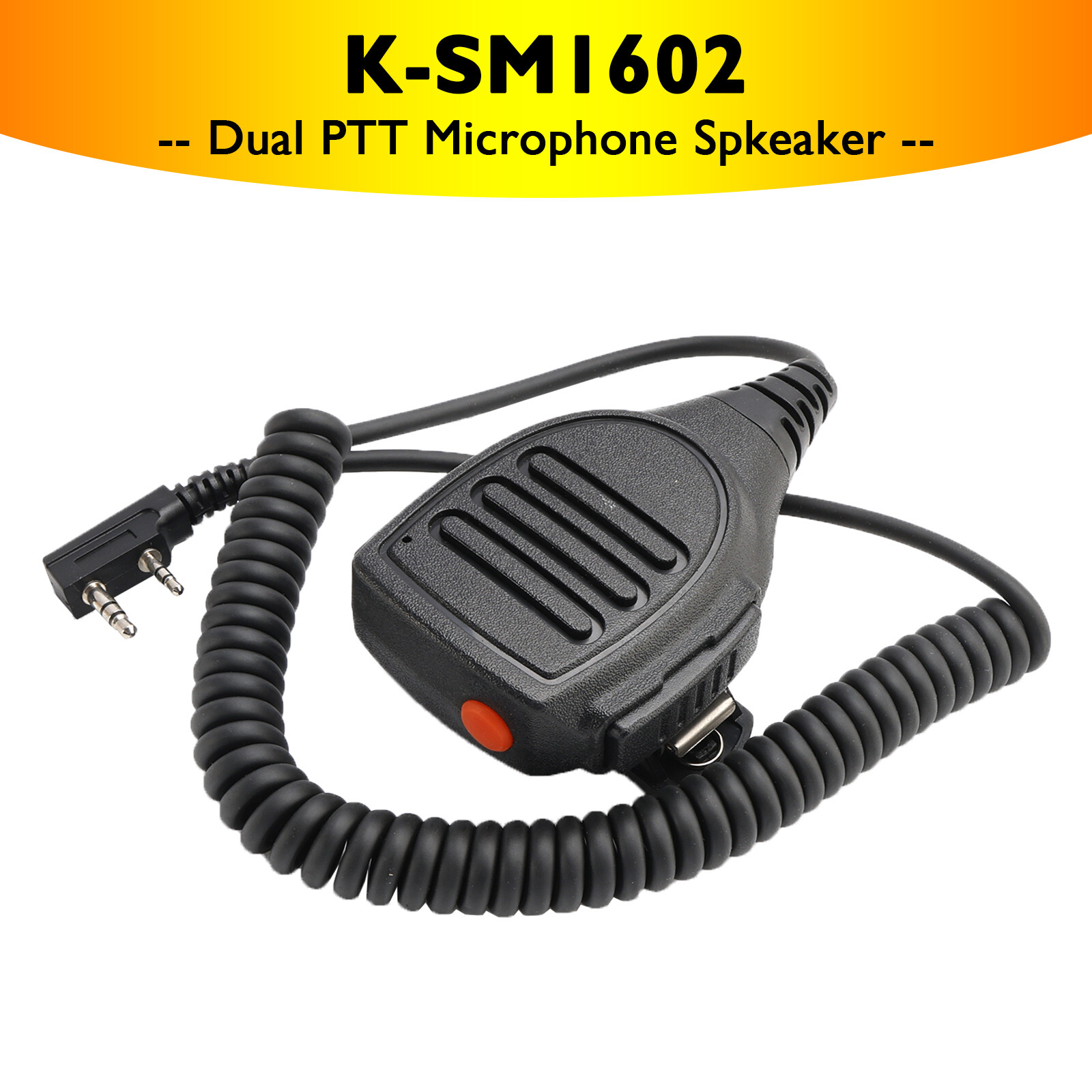K-SM1602 Dual PTT Microphone Speaker For TK-220 TH-F6 RPV516A KG-UVD1P PX-666 US