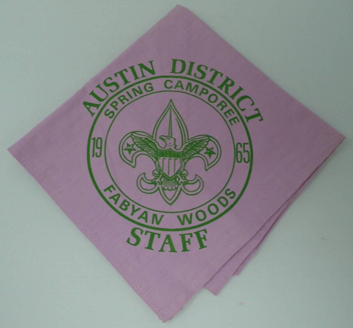 Boy Scout Neckerchief Austin District Fabyan Woods 1965 Staff Spring Camporee