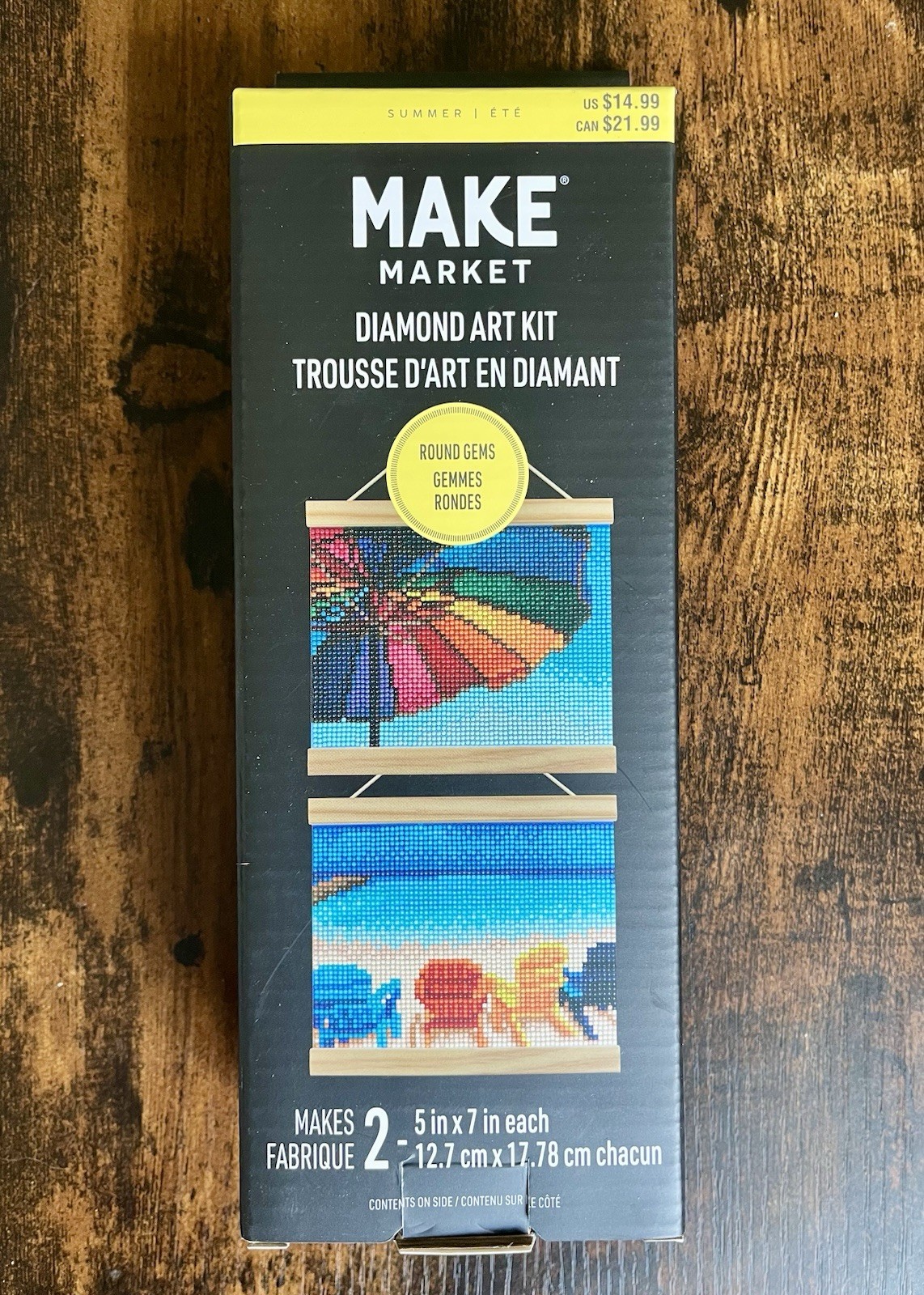 Make Market Diamond Art Kit, Beachside, 5in x 7in, 2 Projects 