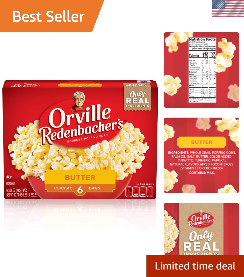 Indulge in Orville Redenbacher’s 6-Pack Classic Butter Popcorn -  Flavor