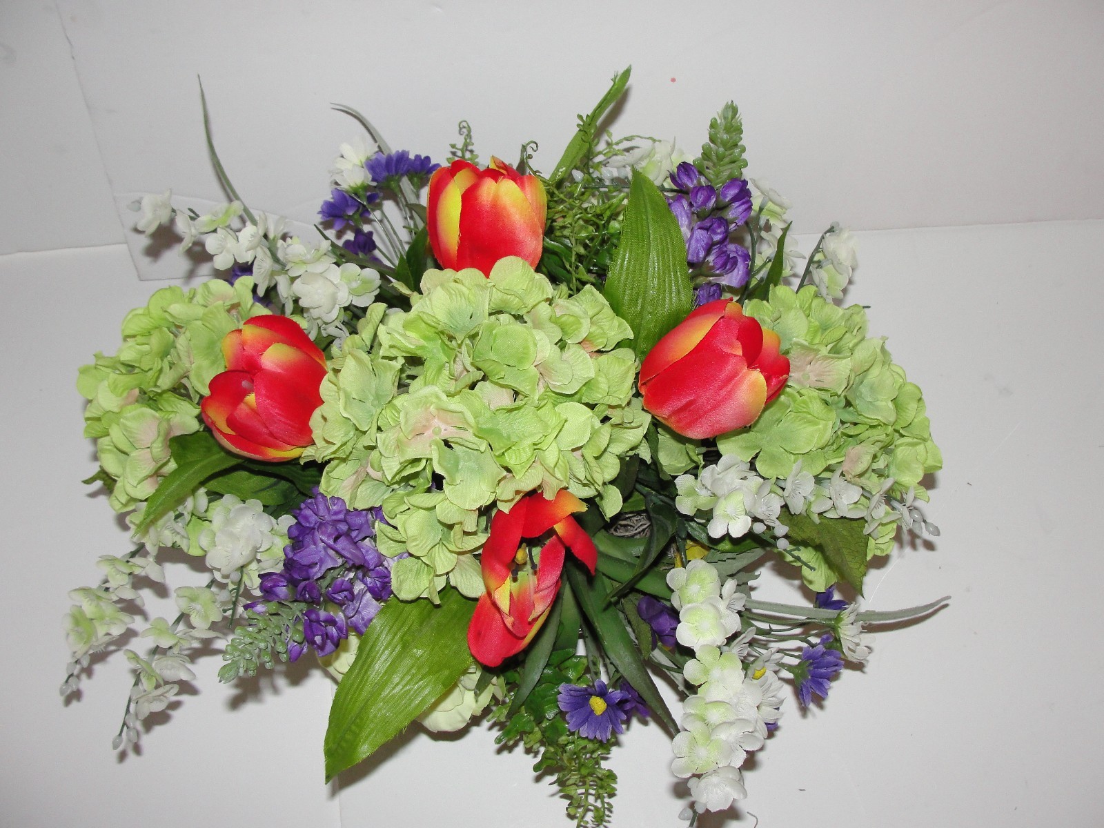 Succulents Summer Tuscan Silk Flower Arrangement Hydrangea Tulip Wisteria