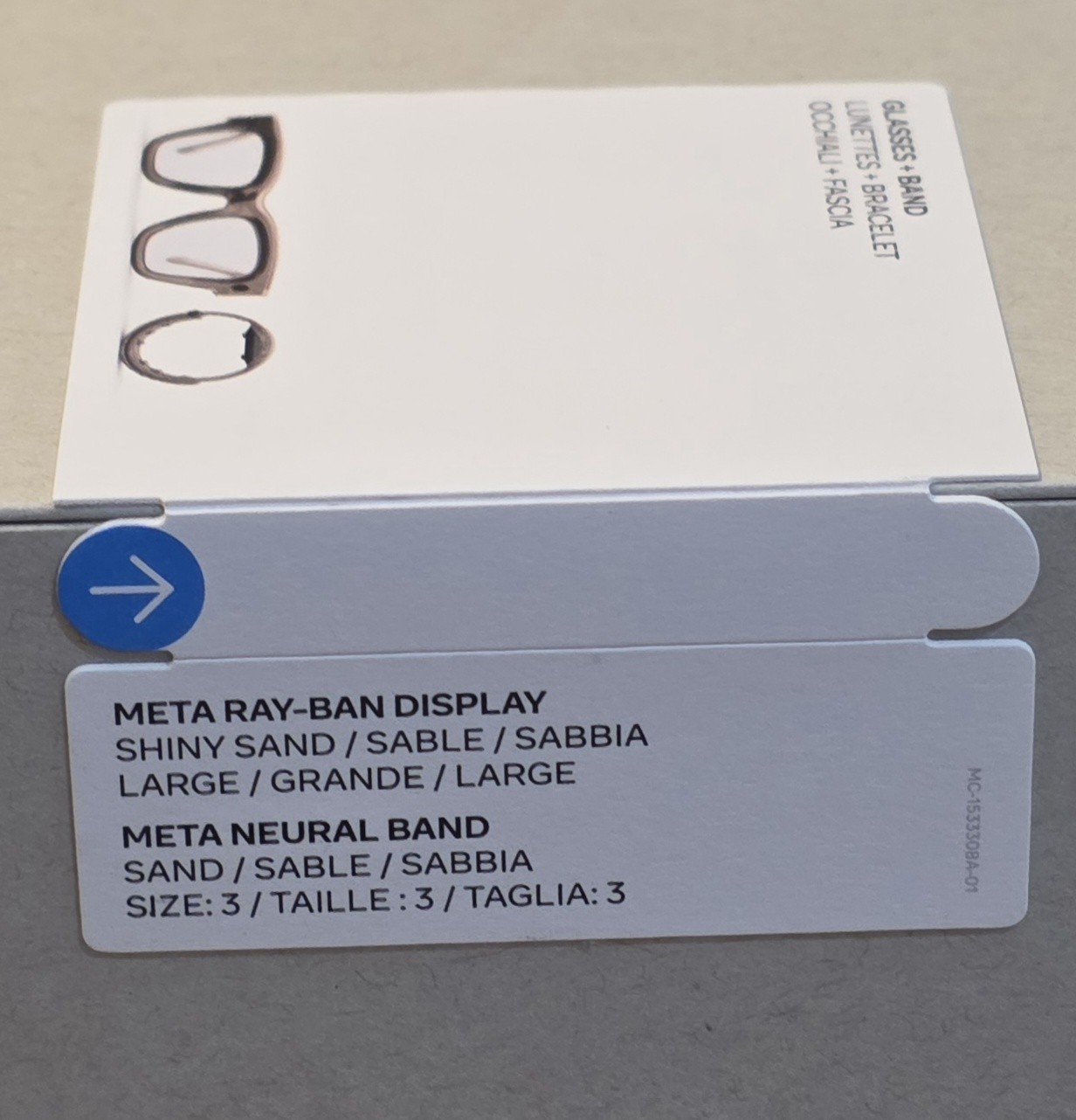 NEW & SEALED ** Meta Ray-Ban DISPLAY Smart Glasses SAND LARGE Band Size 3 RAYBAN