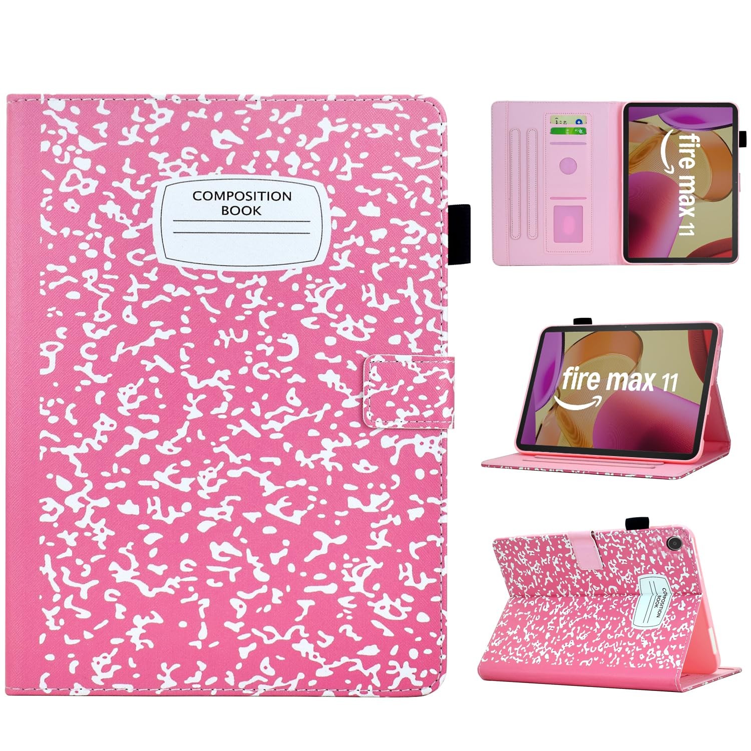 Cute Case for Kindle Fire Max 11 (13th Generation, 2023 Release), PU Vegan Le...