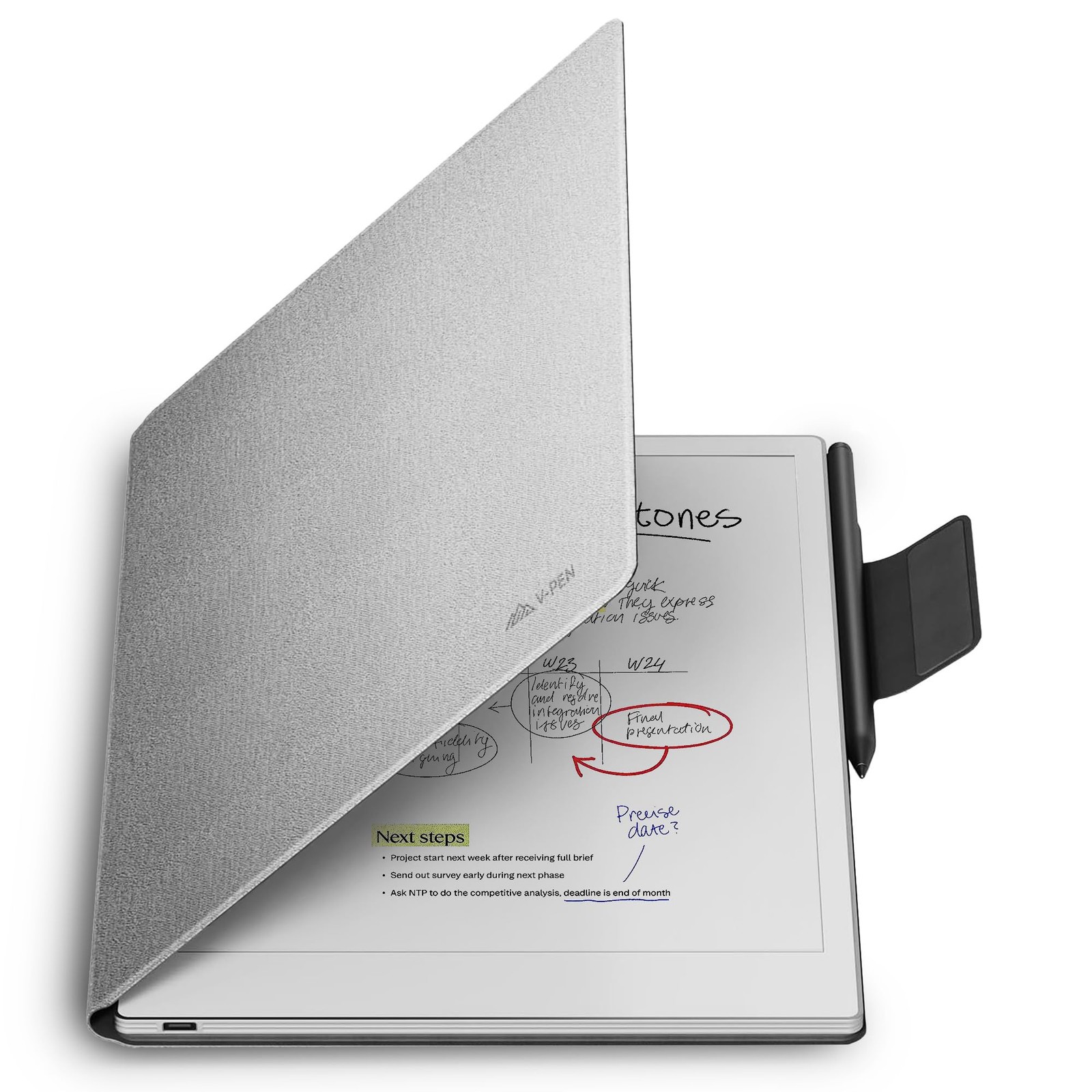 [2024] Remarkable Paper Pro Case 11.8 Inches - Premium Grey PU Leather 