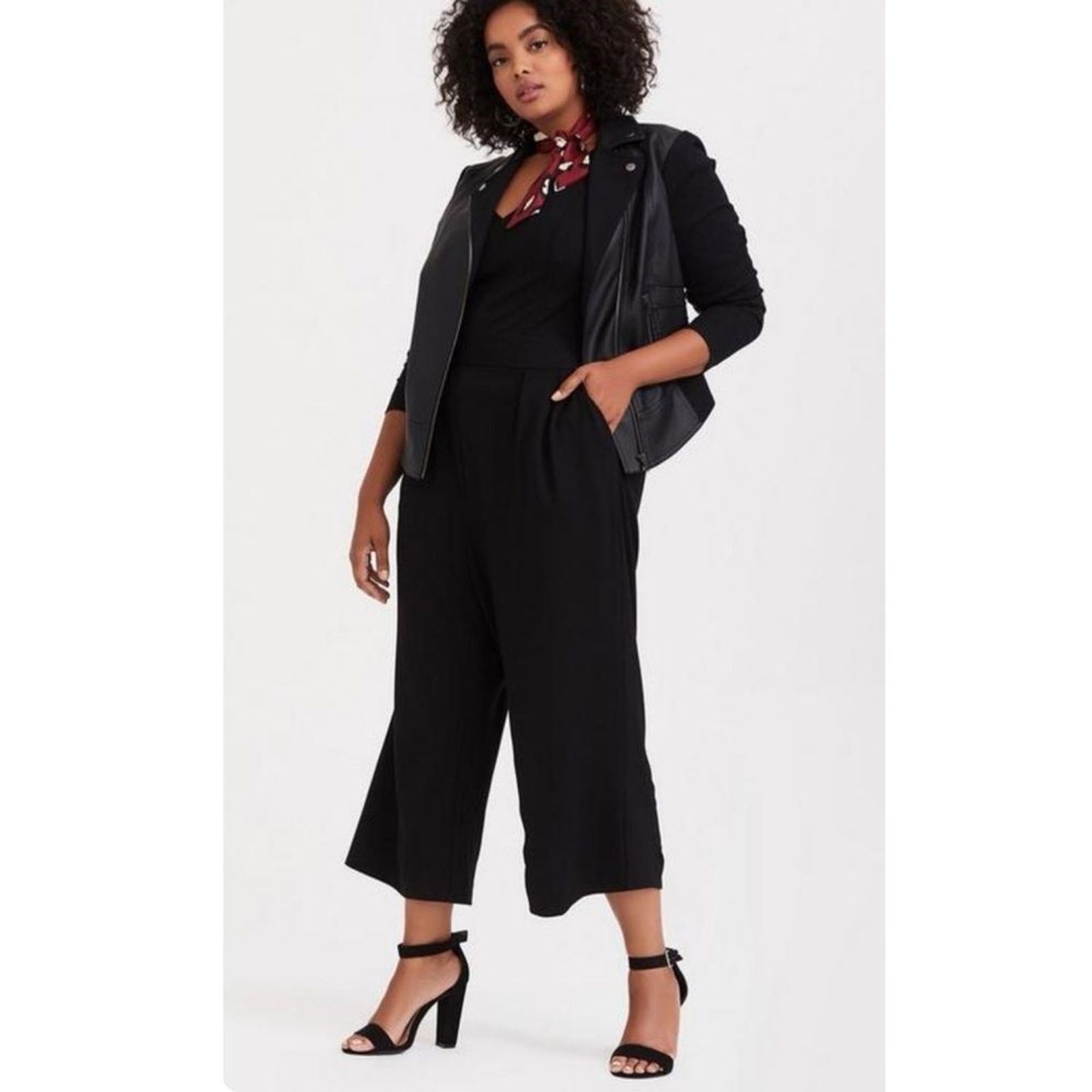 Torrid Black Premium Ponte Culotte Wide Leg Jumpsuit - Size 3X