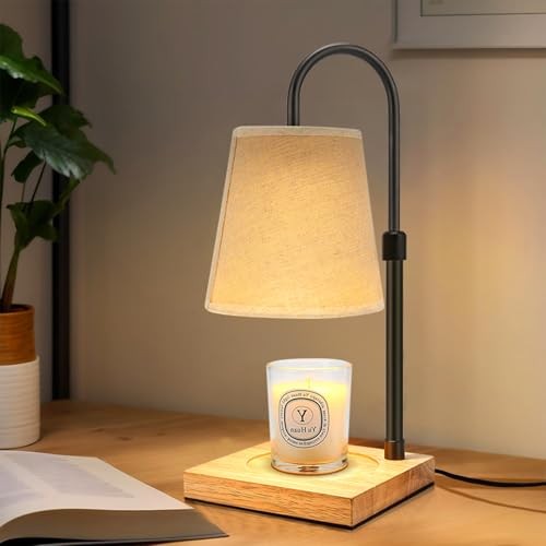 Candle Warmer lamp,Electric Adjustable Height with Timer Dimmable Fabric Cone