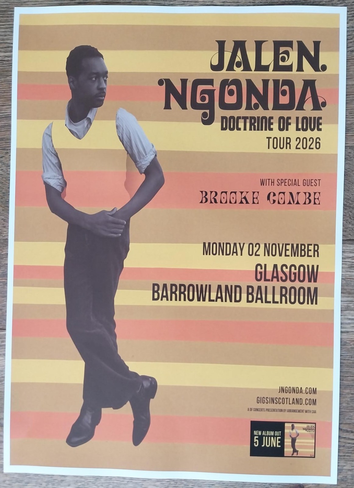 Jalen Ngonda - live band music show 2026 promotional tour concert gig poster
