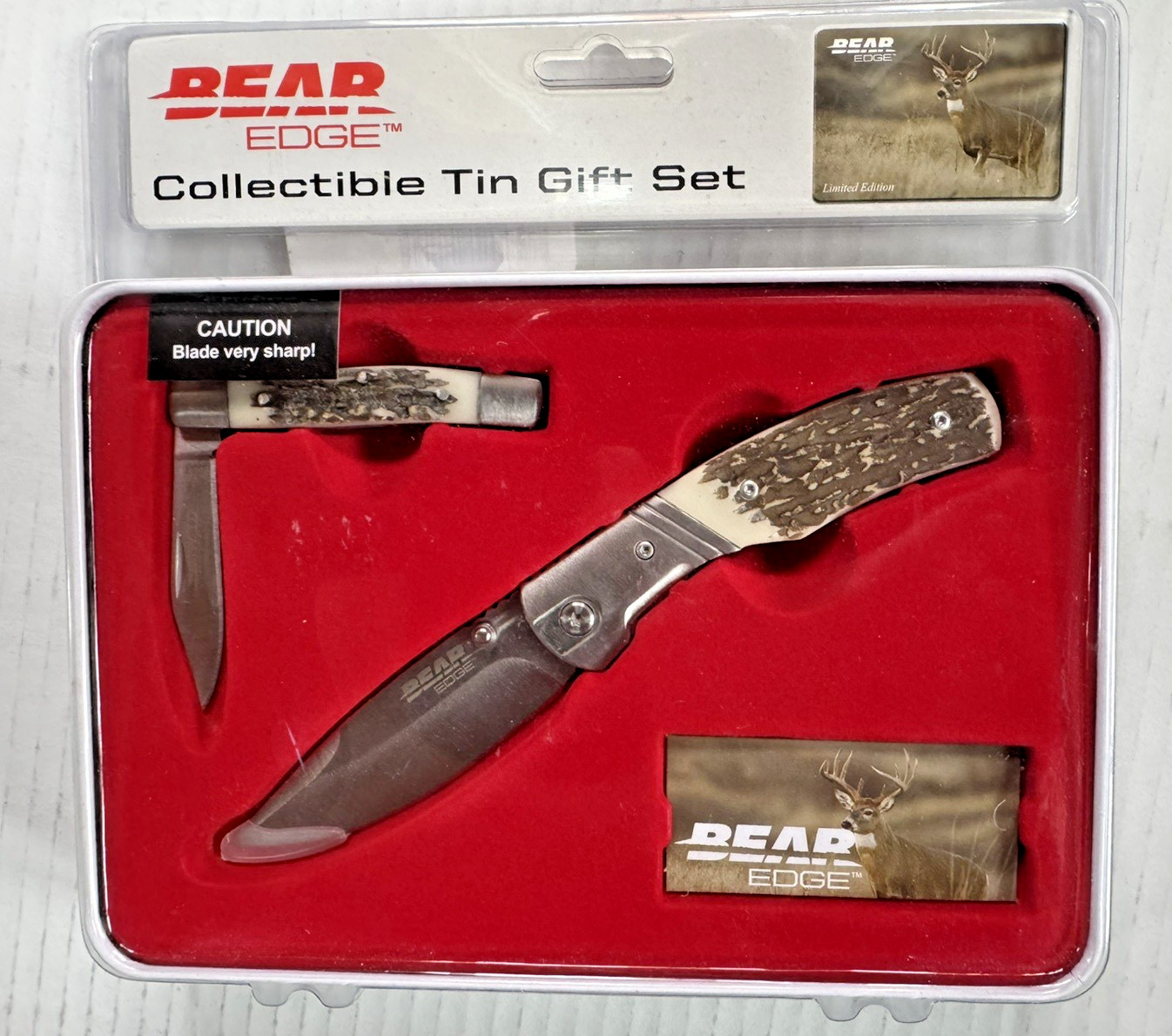 Bear Edge Limited Edition Gift Tin Two Folding Knife Combo Set