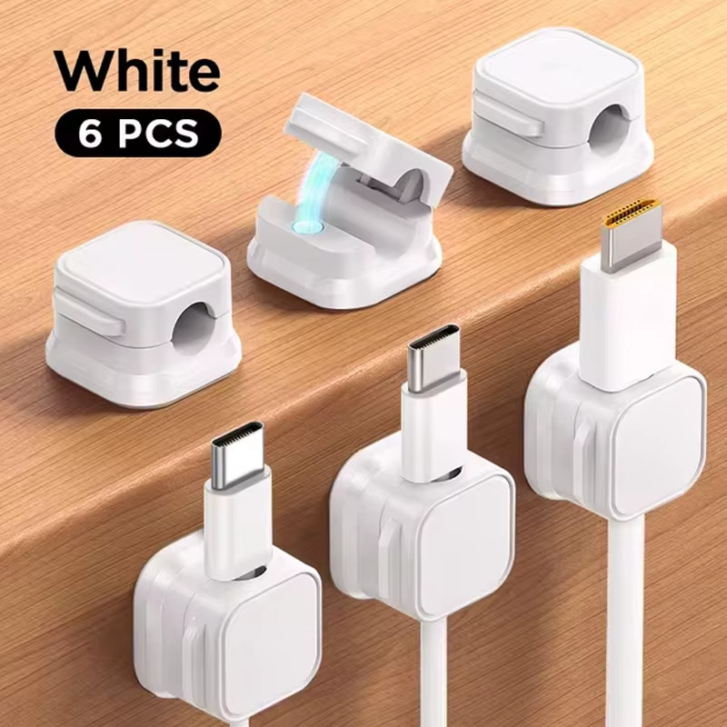 6PCS Magnetic Cable Clip Set Magnetic Cable Clips Cable Organiser Adjustable Cor