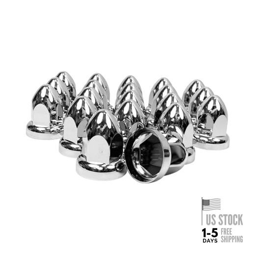 Pack Lug Nut Covers for Semi Trucks, 33mm by 2-1/2" Thread On Push-on Nut 20