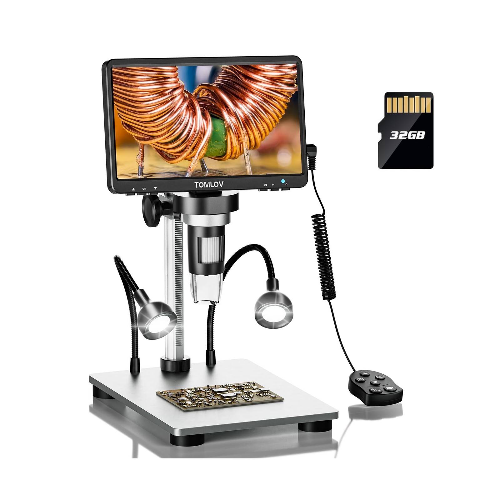 TOMLOV DM9 7" Digital Microscope: 1080P 1200X Coin Microscope Magnifier, 12MP...