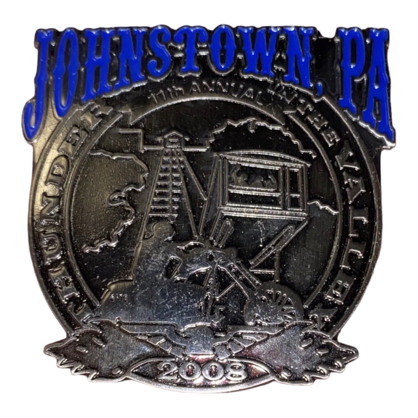 2008 Thunder Valley Biker Screw back Vest Pin Johnstown PA Motorcycle Rally 830