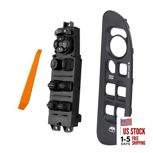 Master Power Window Switch and Bezel 56049805AB for 2002-2009 Dodge Ram Black