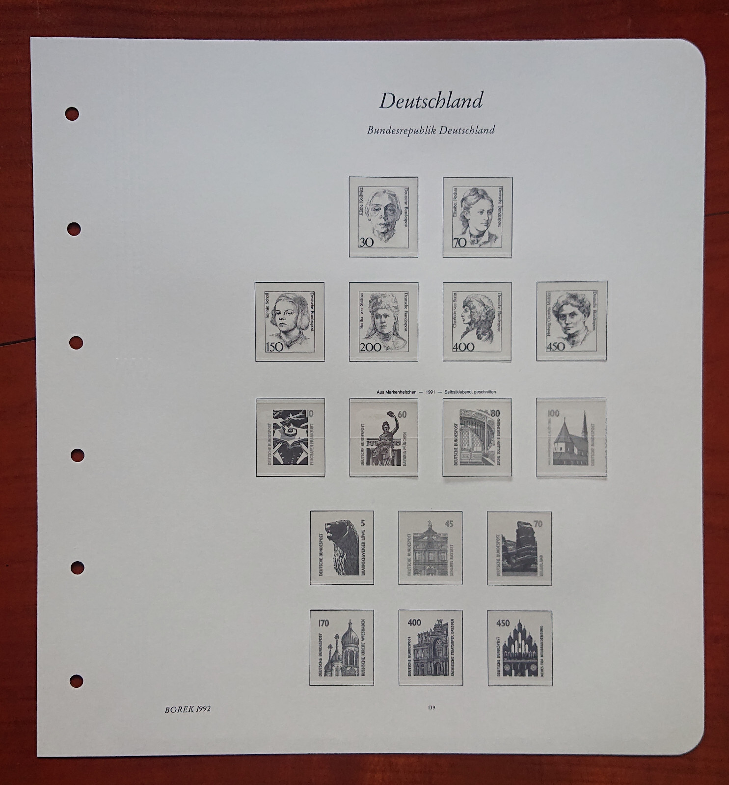 Vordruckblatt Federal Republic Germany Borek 1992 S.S.139 Building Women