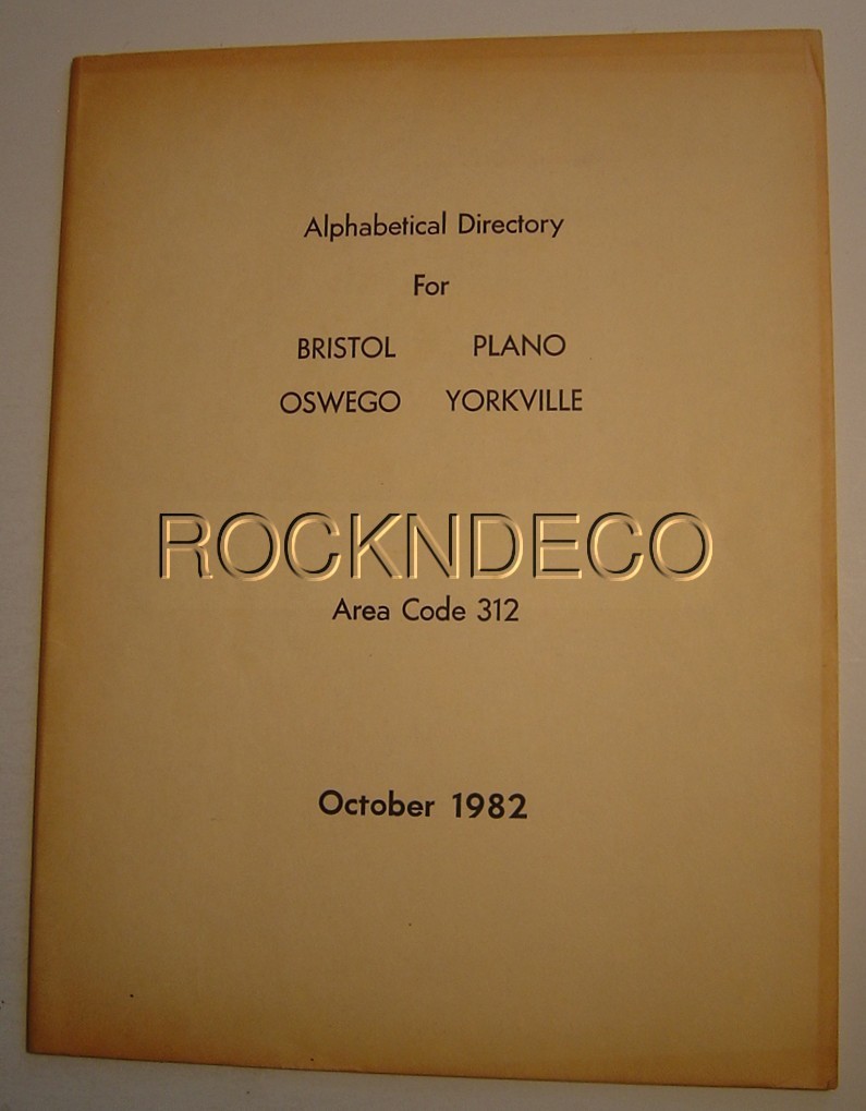 1982 Oswego Yorkville Plano Bristol Telephone Book Illinois Phone IL Directory