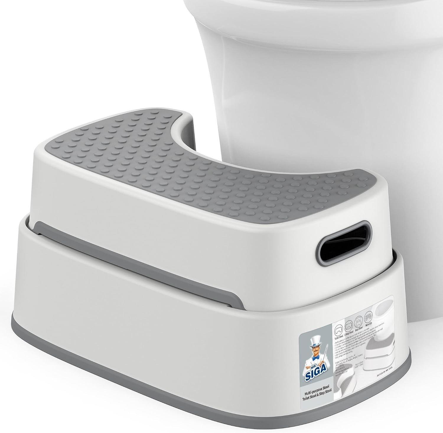 Heavy Duty Anti-Slip Toilet Stool for Adults & Kids - Bathroom Step Stool