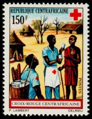 Central Africa 1972 MNH, Red Cross, First Aid, Medicine Help (A59)