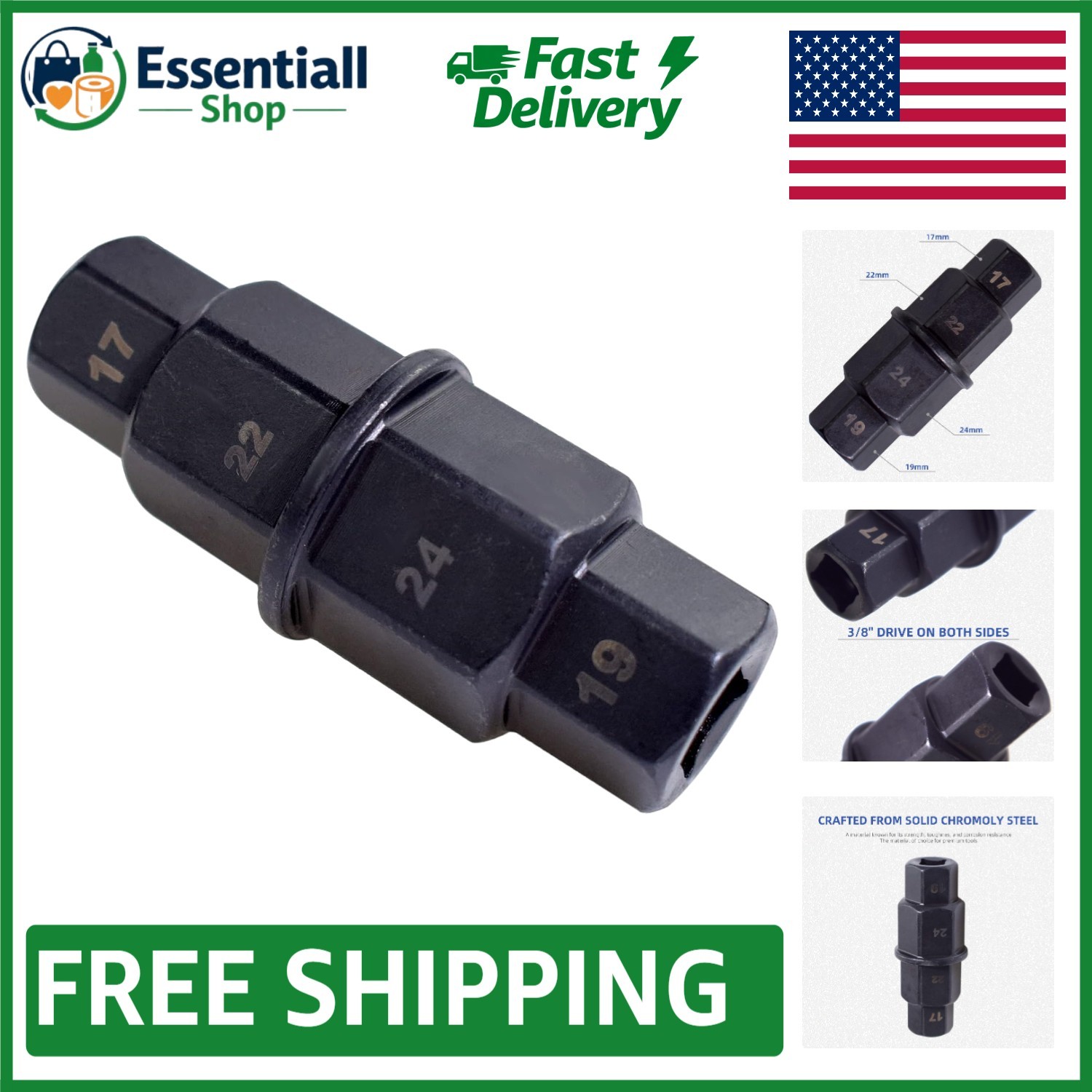 Durable Front Wheel Axle Socket Tool for Motorcycles - 17-24mm Compatibility