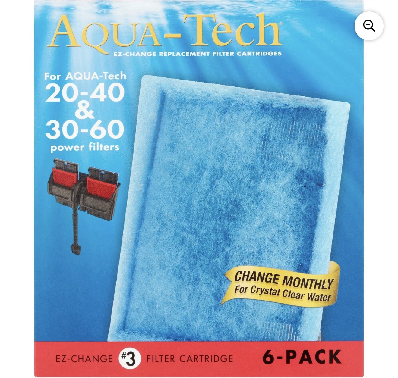 Aqua-Tech EZ-Change Replacement #3 Aquarium Filter Cartridge, 6 Pack