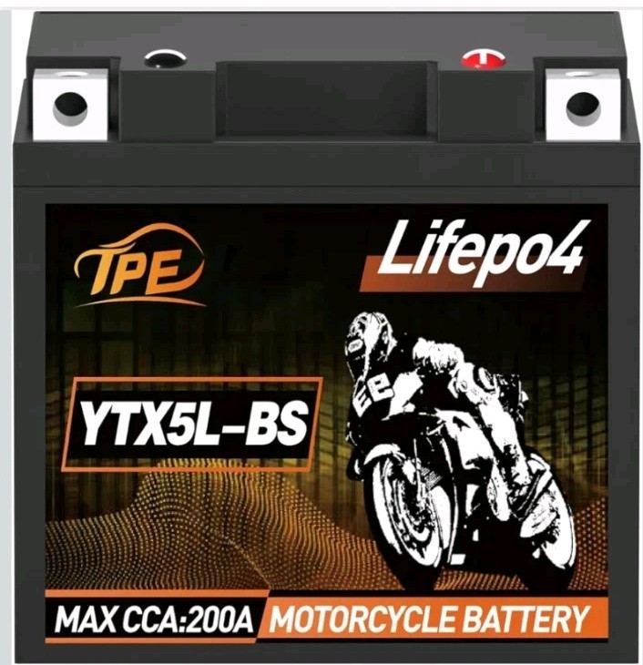 TPE Lifepo4 TX5L Lithium Motorcycle Battery  maxx cca: 200A LiFePO4 12V 3Ah