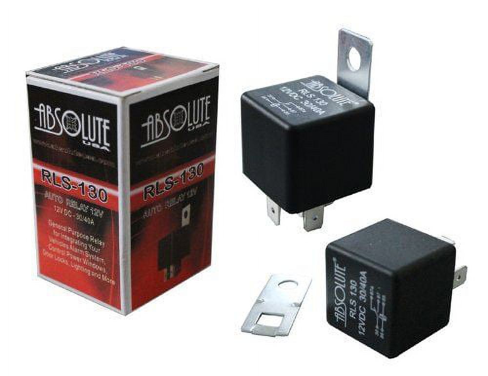 Absolute USA RLS-130 12 VDC Waterproof Relay with Metal Bracket for SPDT 30/40A