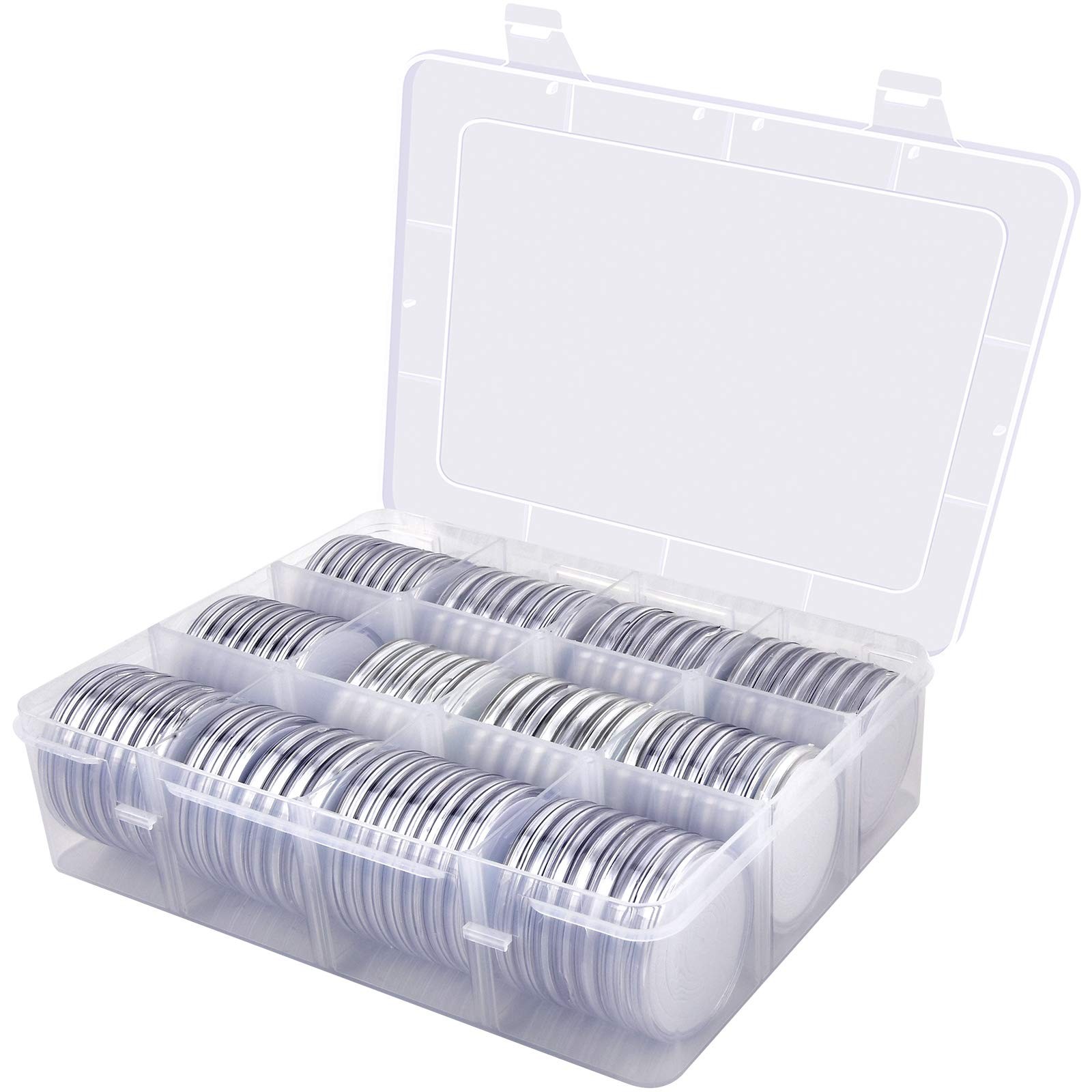 84 Pieces 46 mm Coin Capsules, with Foam Gasket and Plastic Storage Organizer...