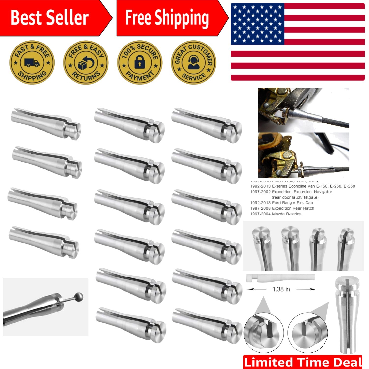 Car Door OEM Cable Fix Part for F-series, E-series, Ranger, Expedition, Excur...