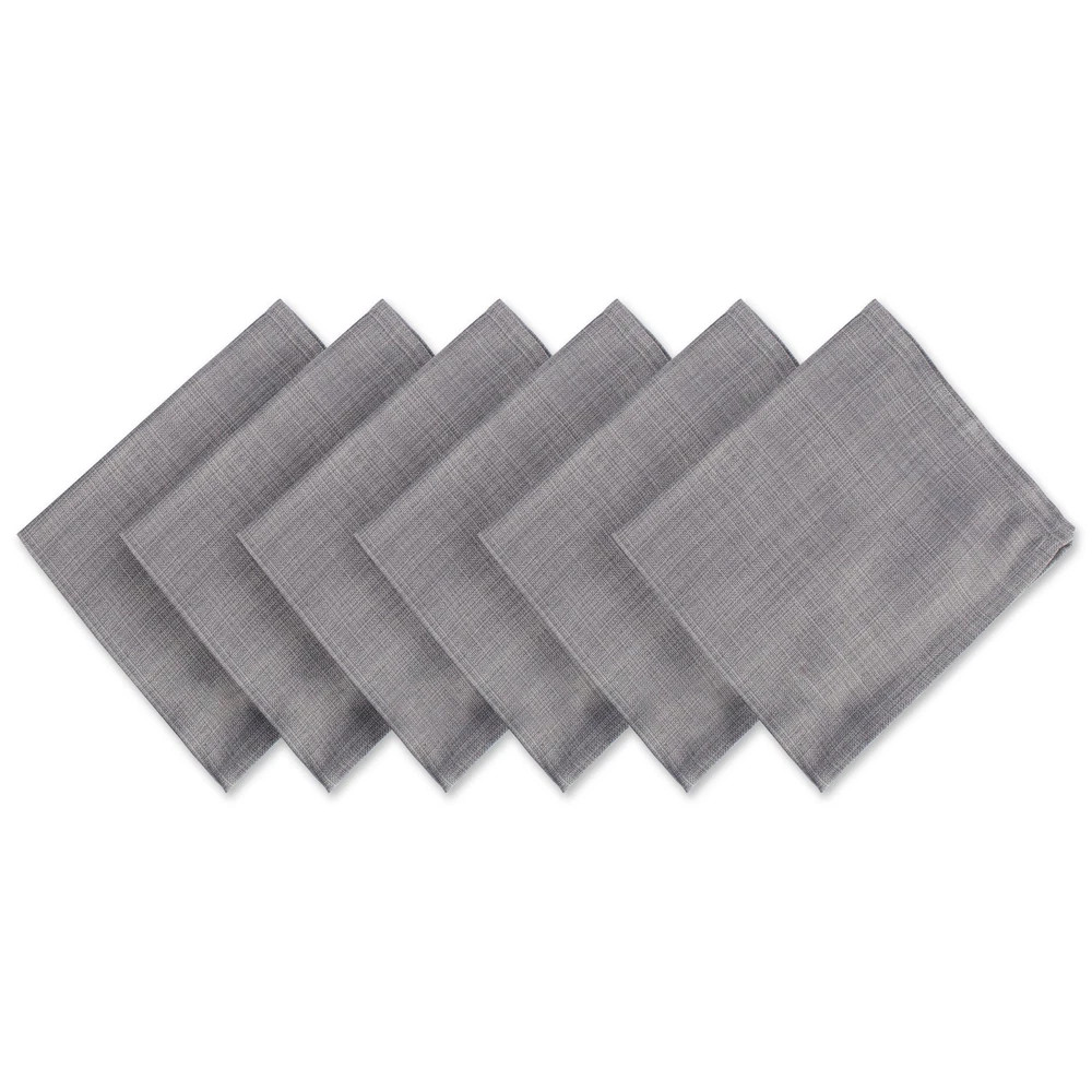 Gray Cloth Placemats Set of 6 Oversized 20x20 Machine Washable Cotton