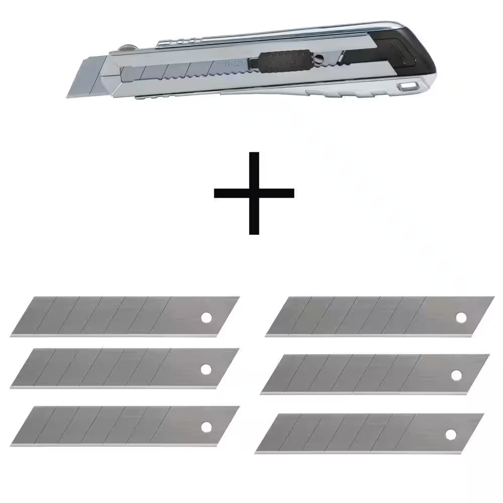 25 Mm Xtreme Snap-Off Knife with 25 Mm Heavy-Duty Snap-Off Blades (20 Piece)