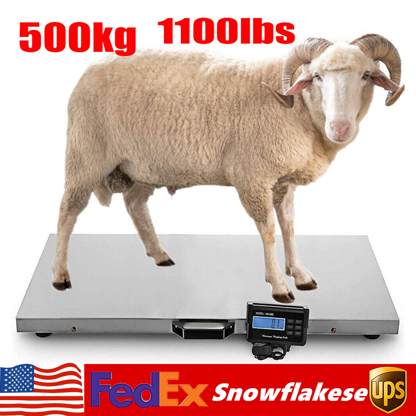 1100 Lbs Heavy Duty Digital Livestock Vet Scale Hog Pet Dog Sheep Goat Scale US
