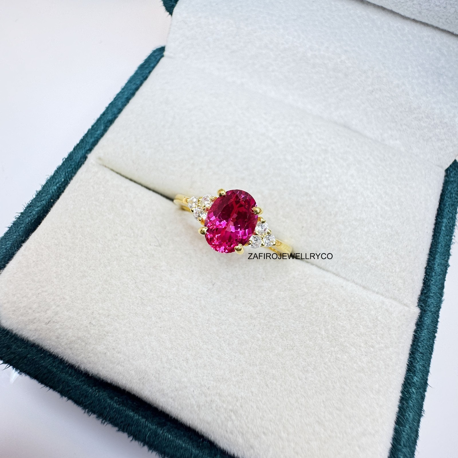 Pink Sapphire Ring, Engagement Ring, Oval Cut Sapphire, Lab Created Sapphire