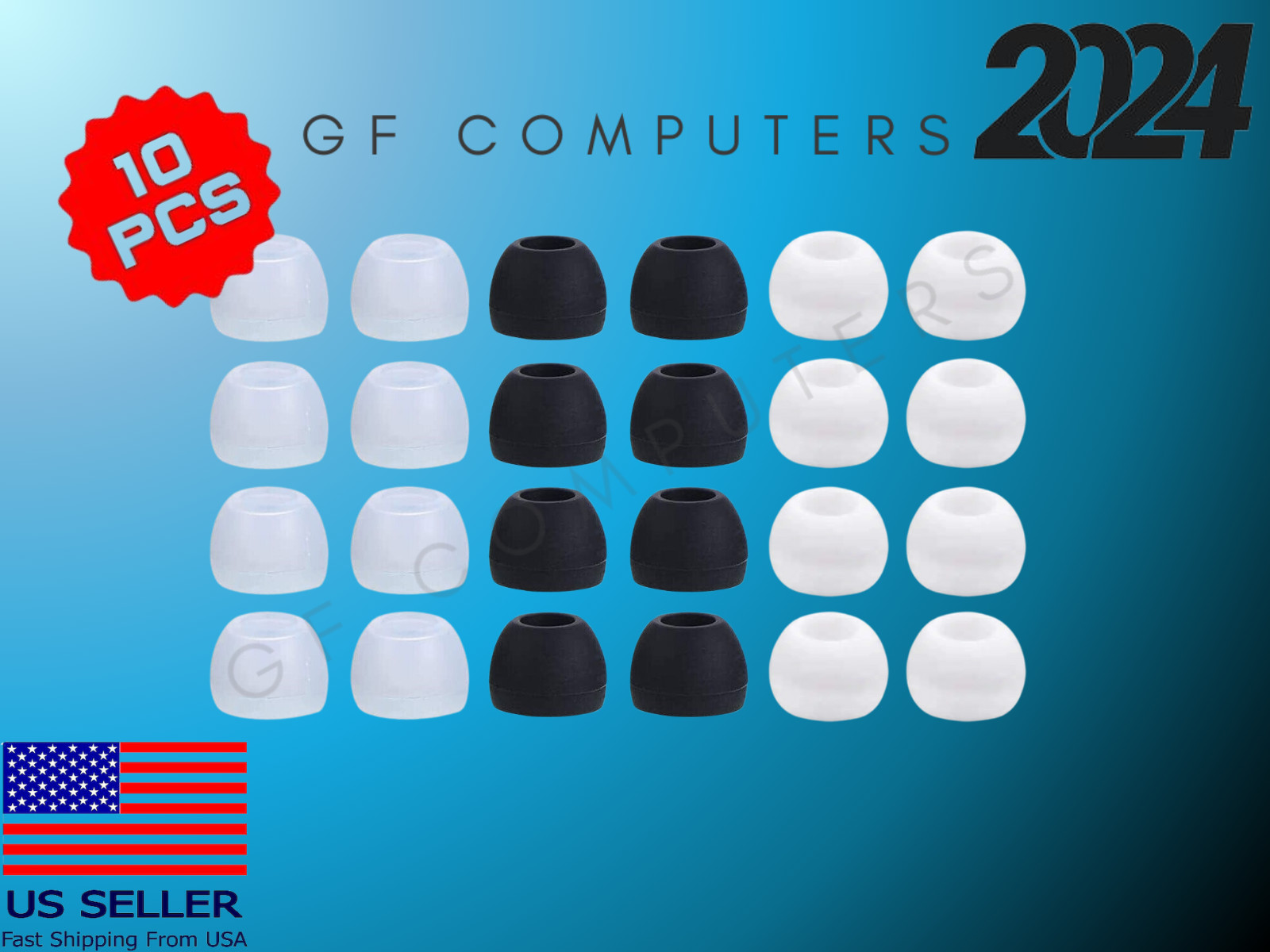 10 Silicone MED Cushion Earbud Ear Tips for Technics EAH-AZ100-N Headphones