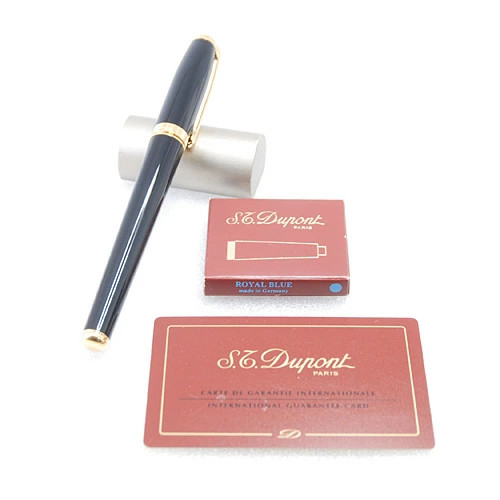 S.T.Dupont Fidelio black lacquer Fountain Pen/nib 14K 585 M-shaped dual-use