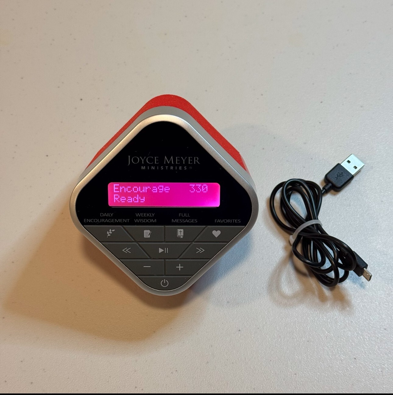 Joyce Meyer Ministries Daily Encouragement Audio Cube Speaker USB Cable Tested