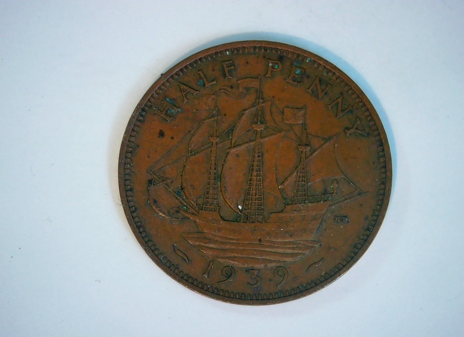 United Kingdom 1939 Half Penny George VI Halfpenny (Golden Hind) Coin
