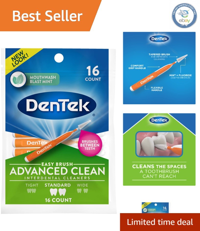 Mint Flavored Easy Brush Interdental Cleaners - 16 Count for Optimal Oral Health