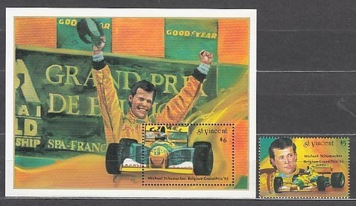 Saint Vincent - Postage Yvert 1582+H.182 ** Mnh Michael Schumacher