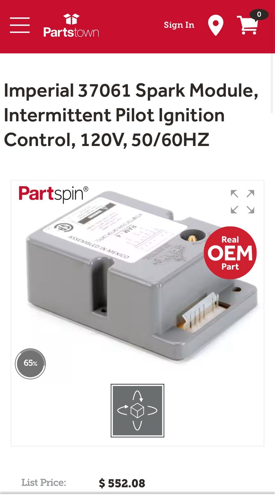 TESTED Imperial IMP37061 RAM-4 Spark Ignition Control Module 120v Gas 