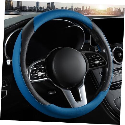 Car Steering Wheel Cover, Microfiber Leather Steering Wheel Cover Blue
