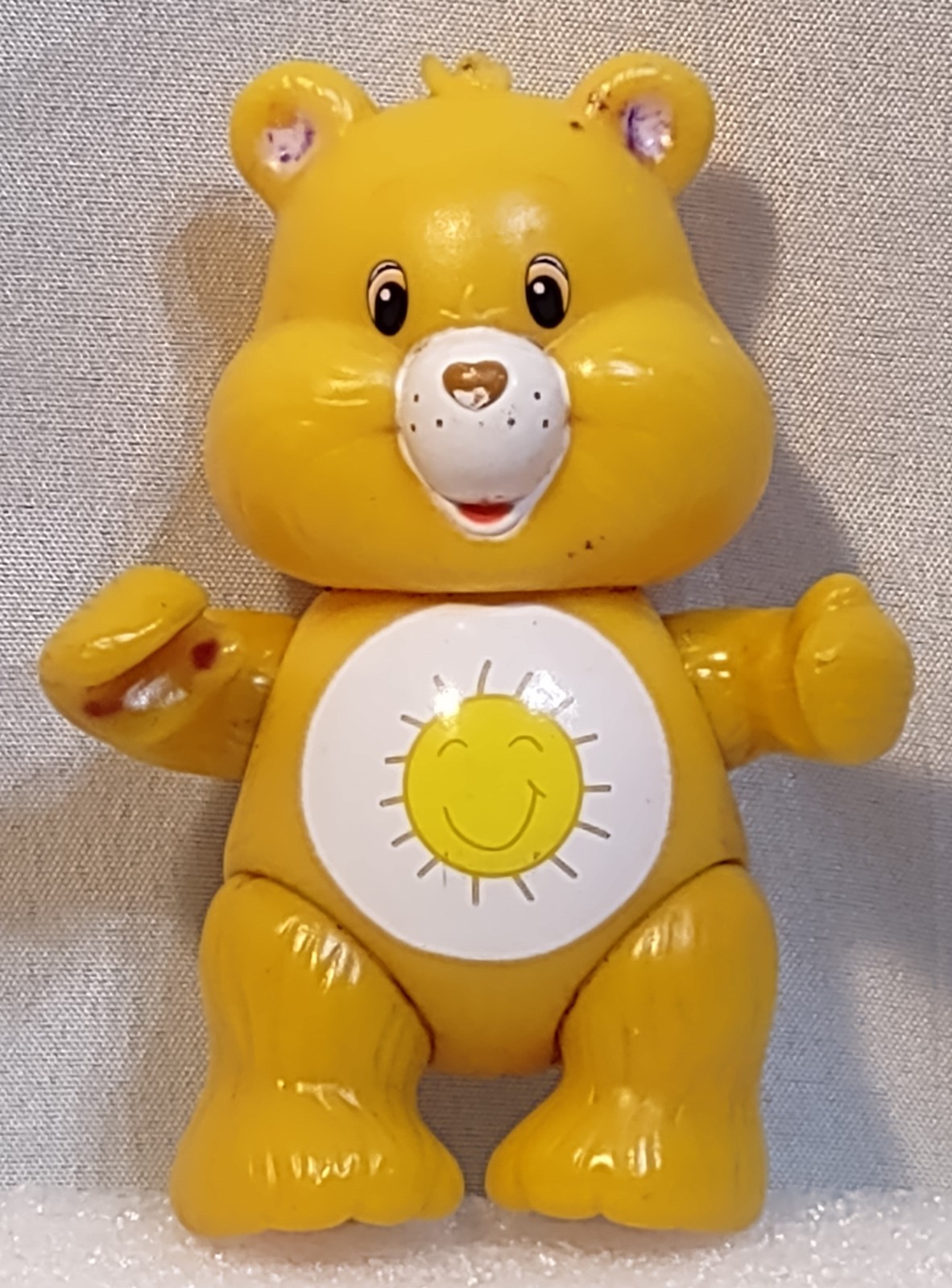 Vintage 2002 Care Bears Funshine Bear Poseable 3.4” Yellow Figure