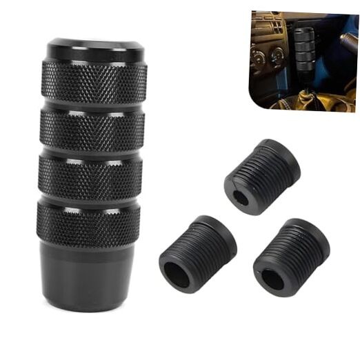 Car Shifter Knob, 95mm/3.74" Aluminum Weighted Gear Shift Knob with 3 black