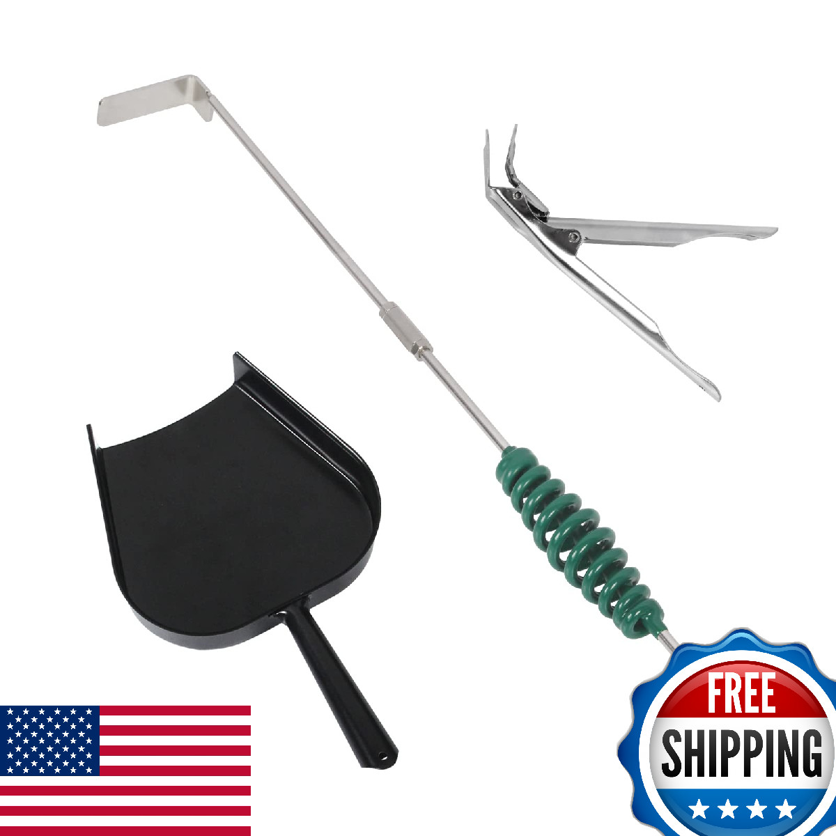 OLIGAI Grill Grate Lifter, Gripper, Ash Tool Set for Big Green Egg, Kamado Joe