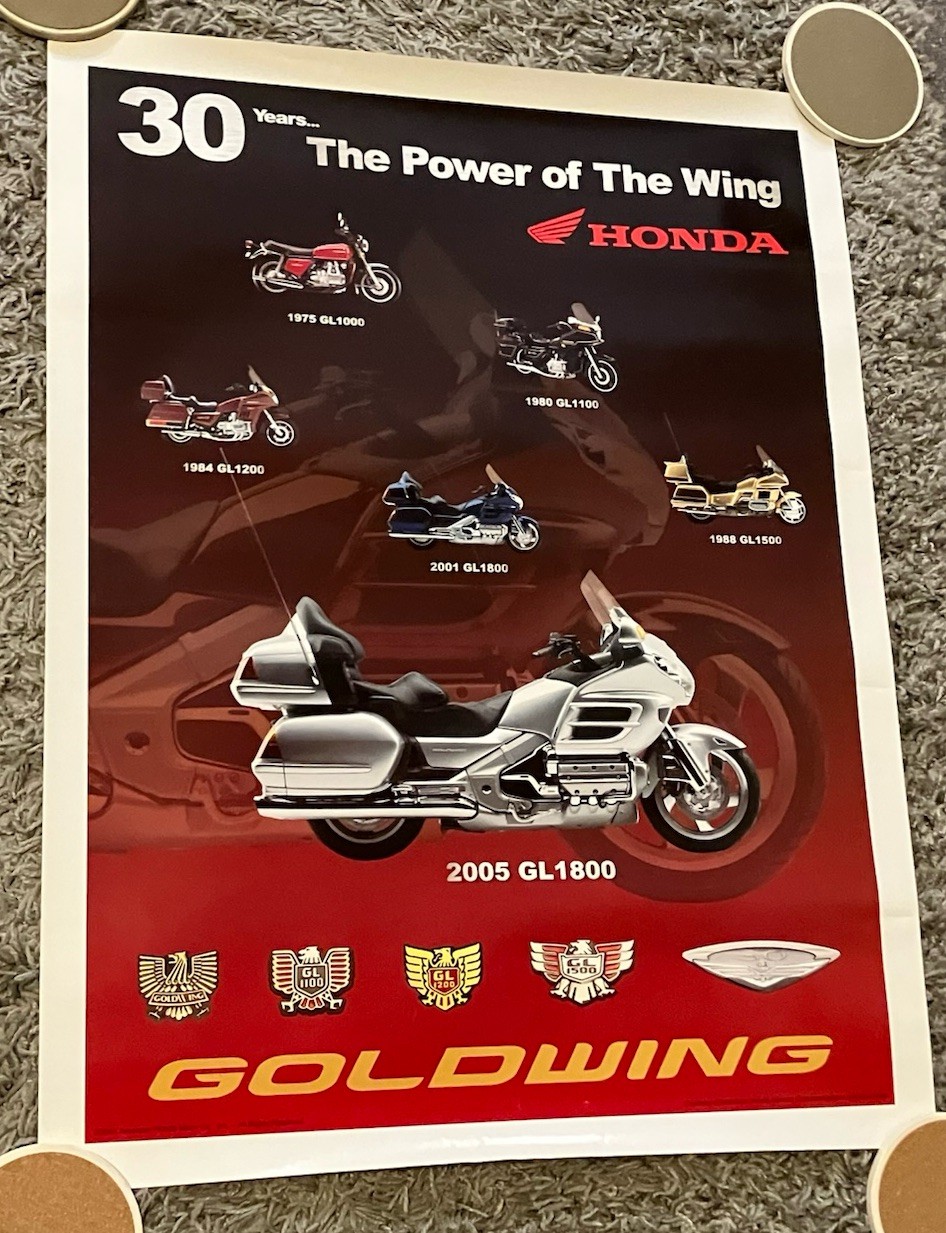 2004 Honda 30 Years The Power of the Wing Honda Goldwing Motorcycle Poster