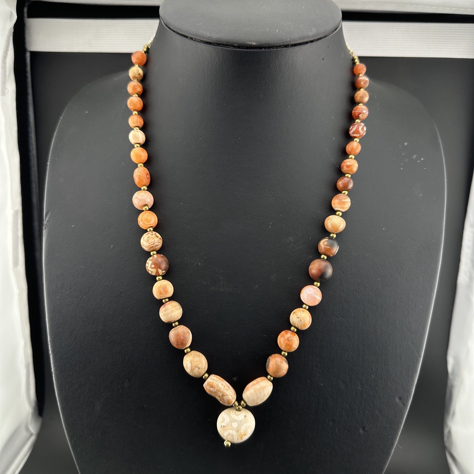 Vintage Himalayan Tibetan Carnelian Agate Beads￼ Beautiful  Necklace Rare