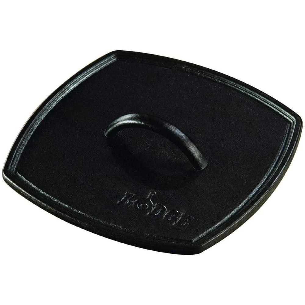 Lodge 8.25 Inch Cast Iron Panini Press Griddle Top And Bottom Cooking Tool