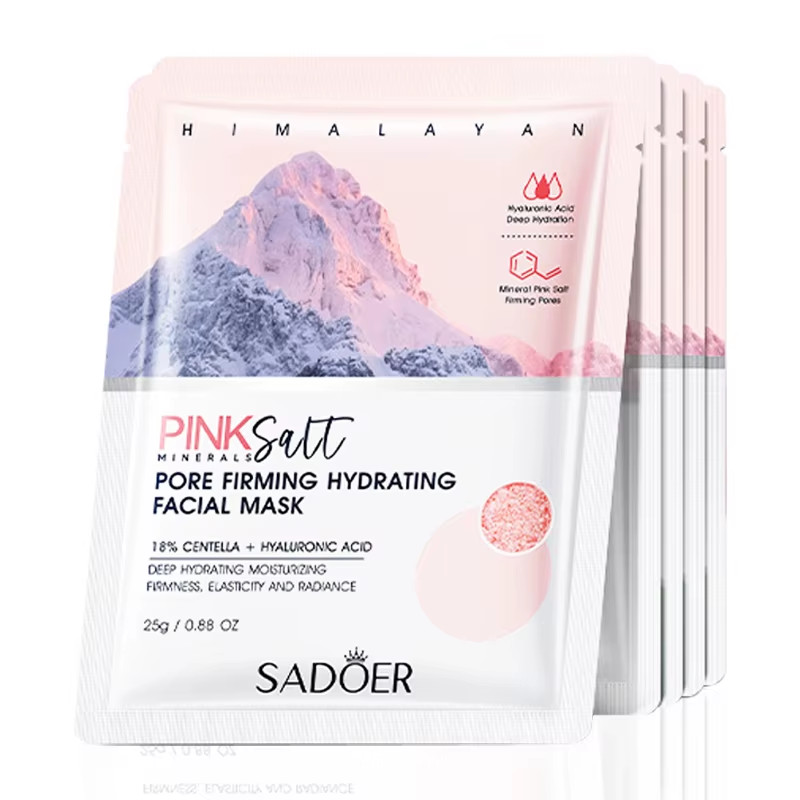 5Pcs  Himalayan Pink Salt Face Mask Moisturizing Brightening Firming Hydrating F